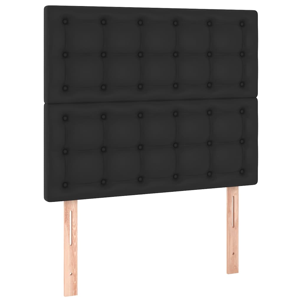 Giroletto con Testiera Nero 100x200 cm in Similpelle