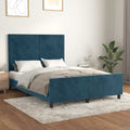 Giroletto senza Materasso Blu Scuro 140x200 cm Velluto