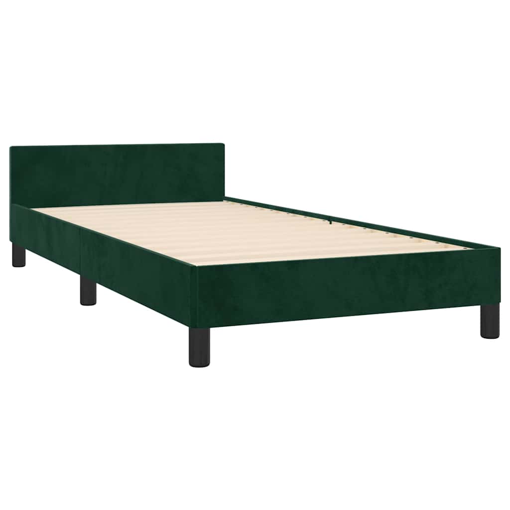 Giroletto senza Materasso Verde Scuro 120x200 cm in Velluto