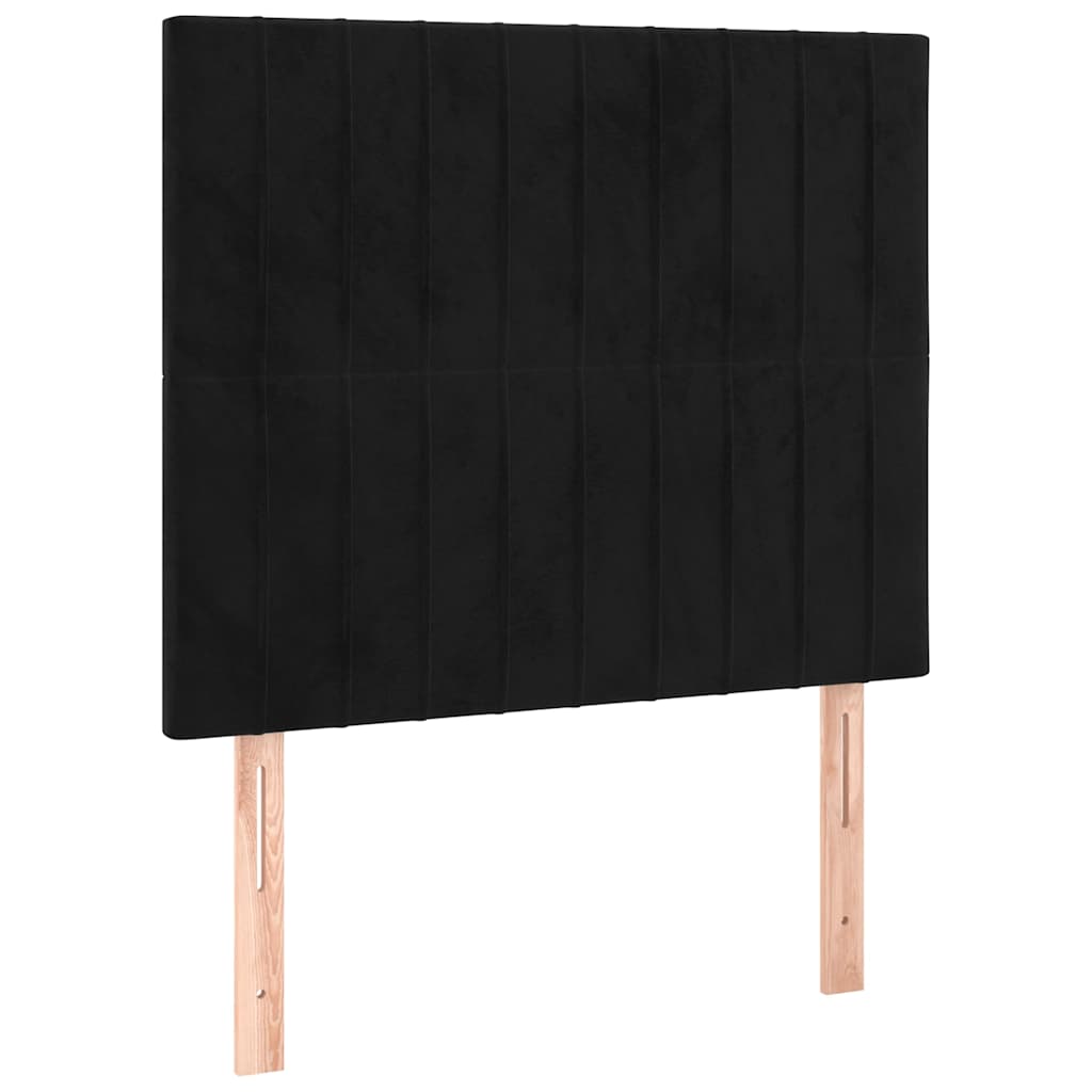 Giroletto con Testiera Nero 80x200 cm in Velluto