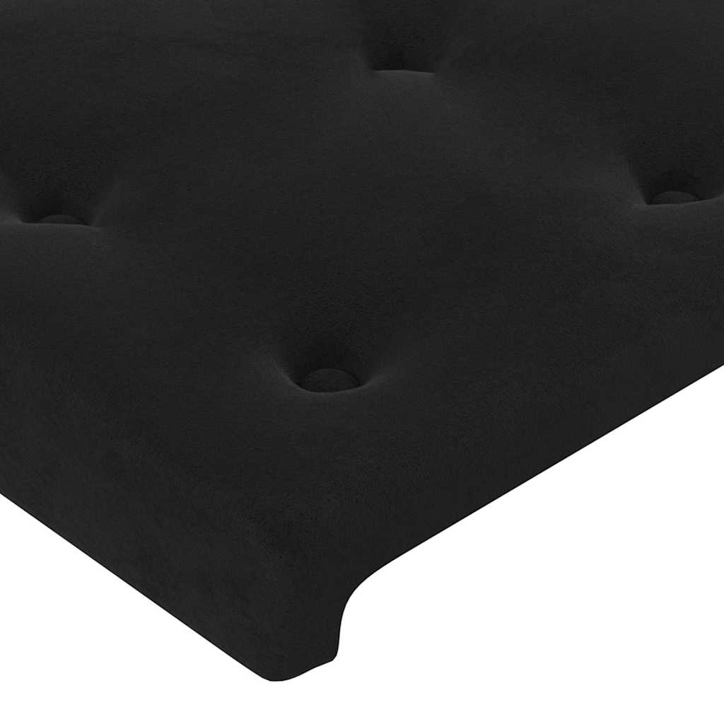 Giroletto con Testiera Nero 80x200 cm in Velluto