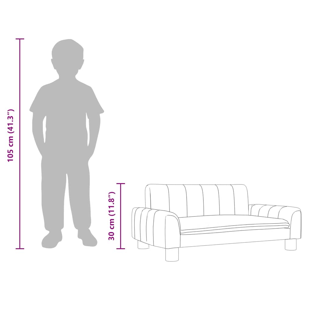 Divano per Bambini Nero 70x45x30 cm in Similpelle