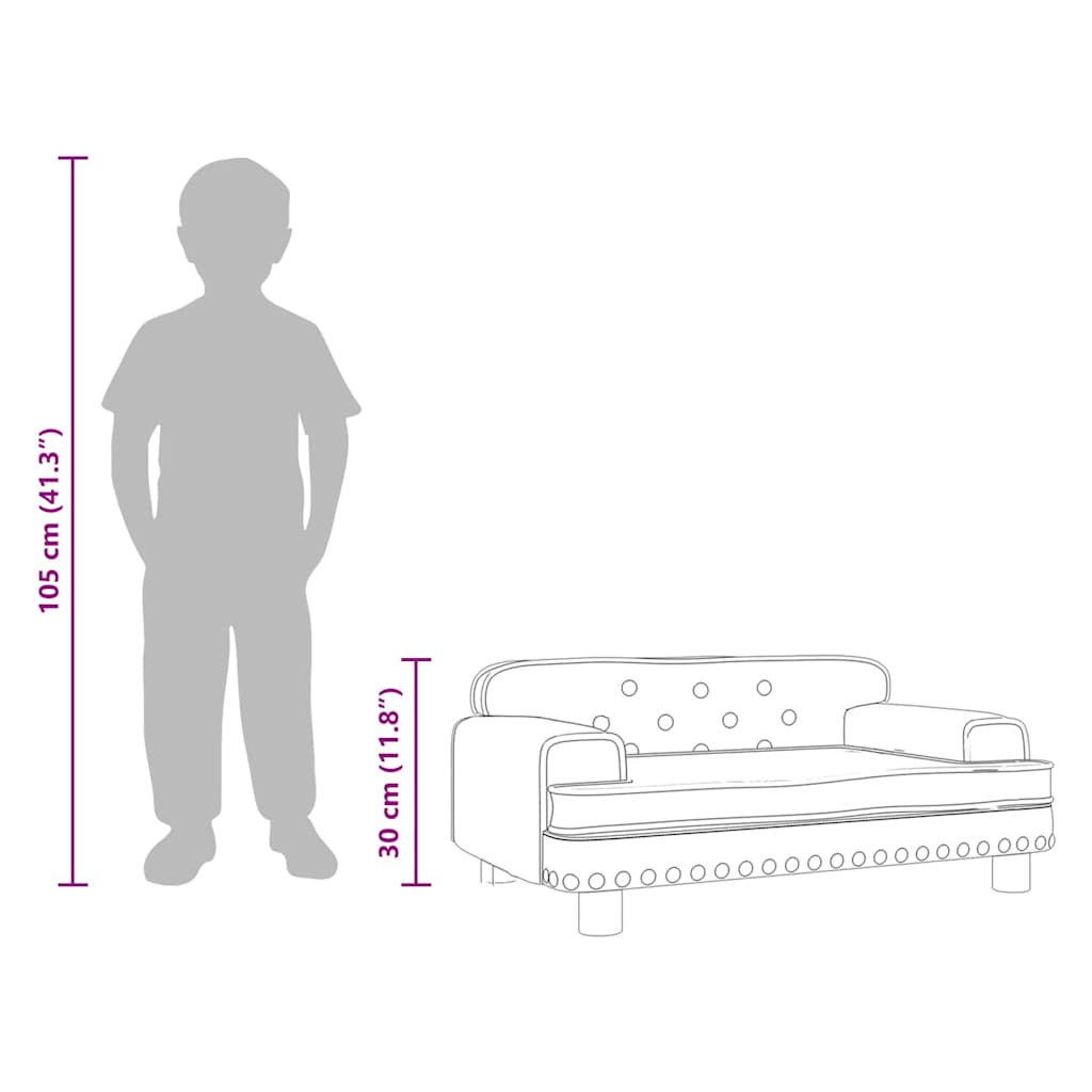 Divano per Bambini Grigio Scuro 70x45x30 cm in Velluto
