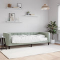 Divano Letto con Materasso Grigio Chiaro 80x200 cm in Velluto