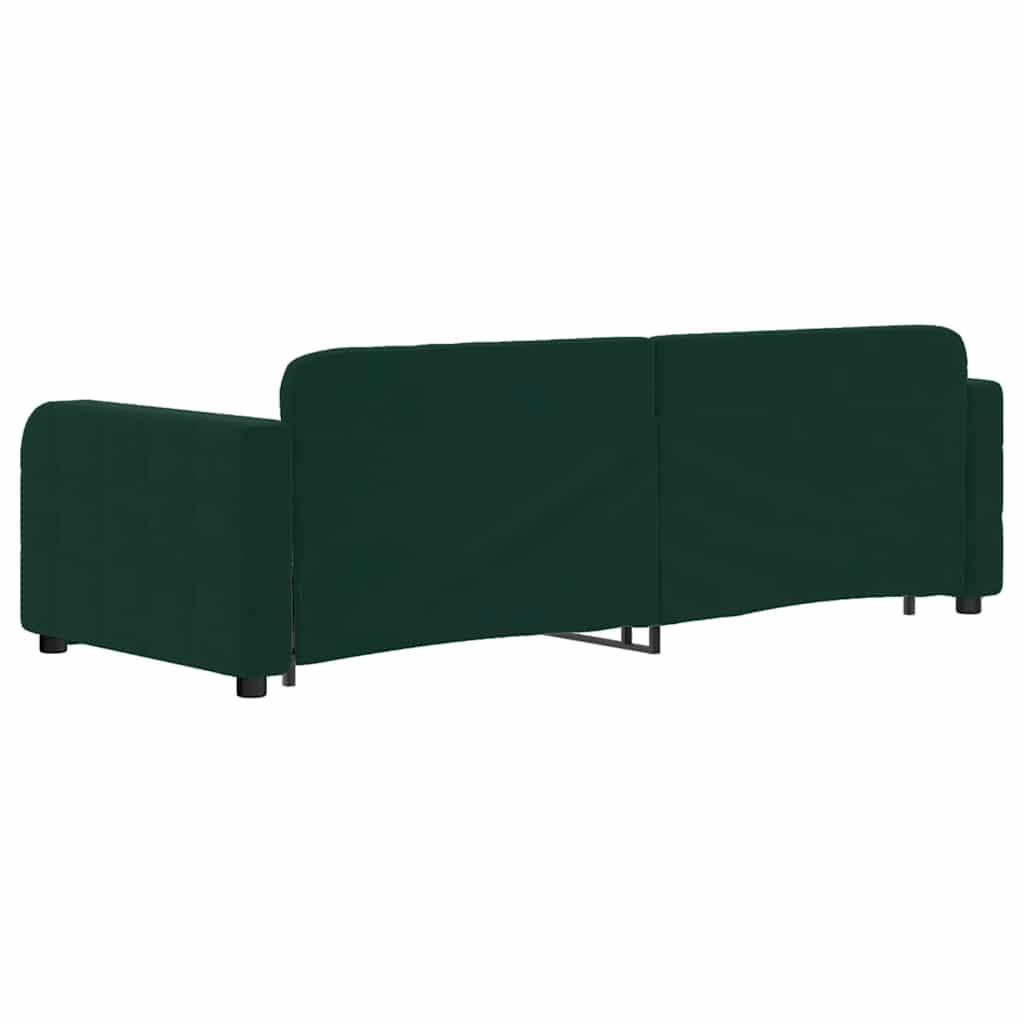 Divano Letto Estraibile Cassetti Verde Scuro 80x200cm Velluto
