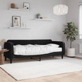 Divano Letto con Materasso Nero 80x200 cm in Velluto