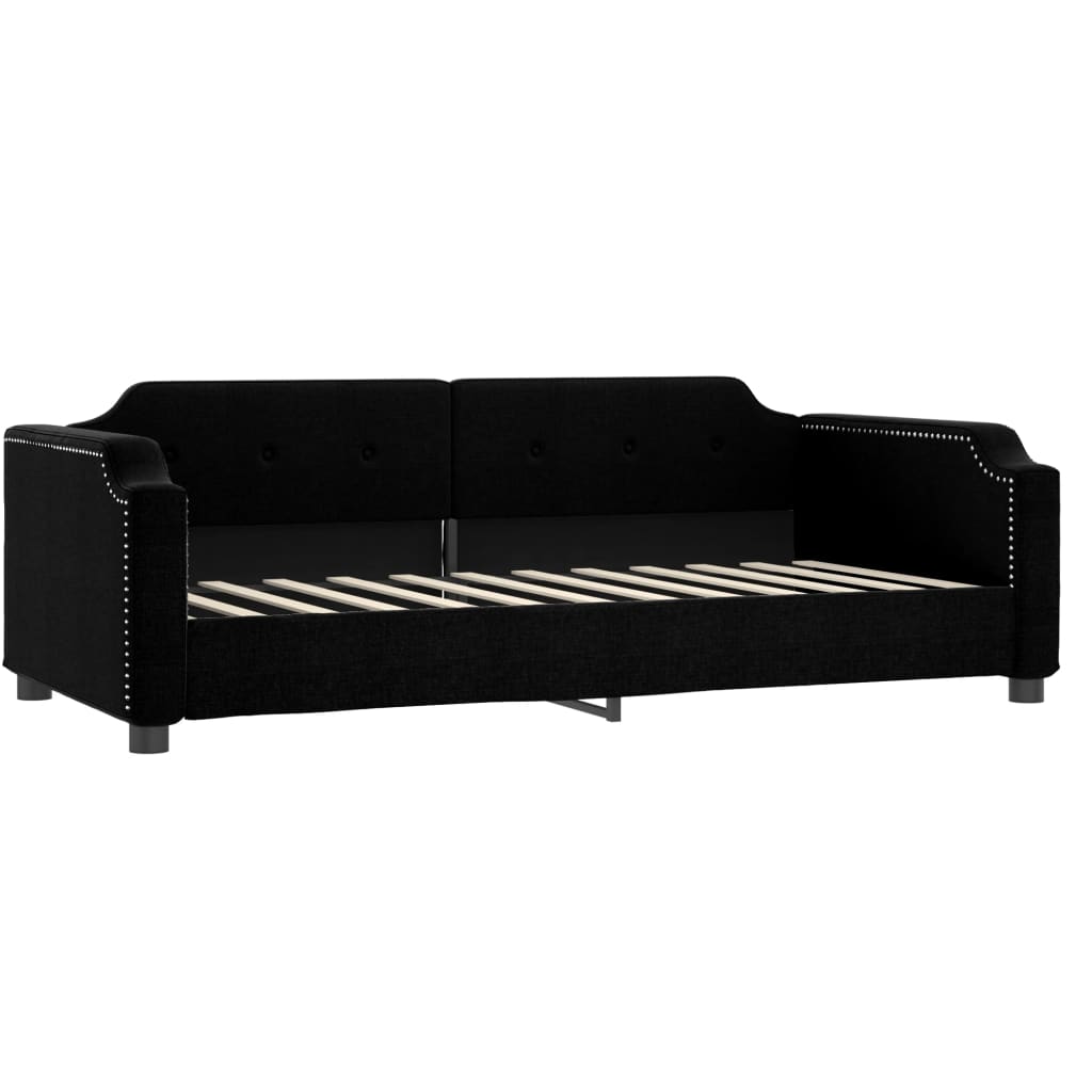 Divano Letto con Letto Estraibile Nero 100x200 cm in Tessuto