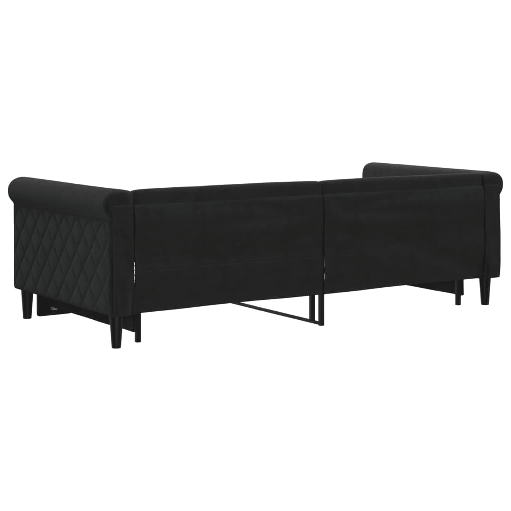Divano Letto con Letto Estraibile Nero 90x200 cm in Velluto