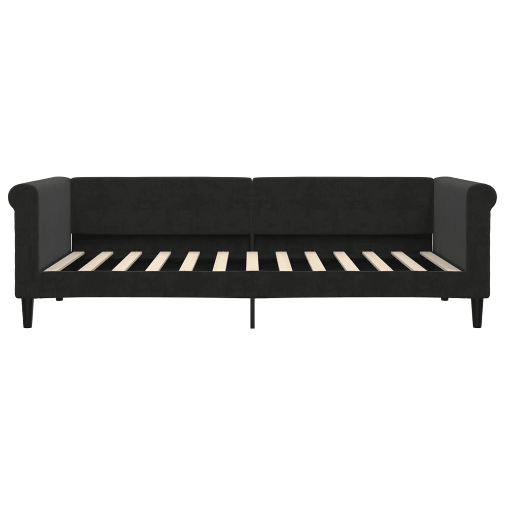 Divano Letto con Letto Estraibile Nero 90x200 cm in Velluto