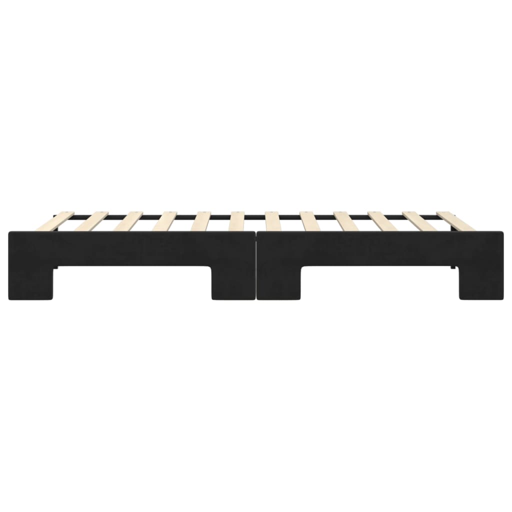 Divano Letto con Letto Estraibile Nero 90x200 cm in Velluto