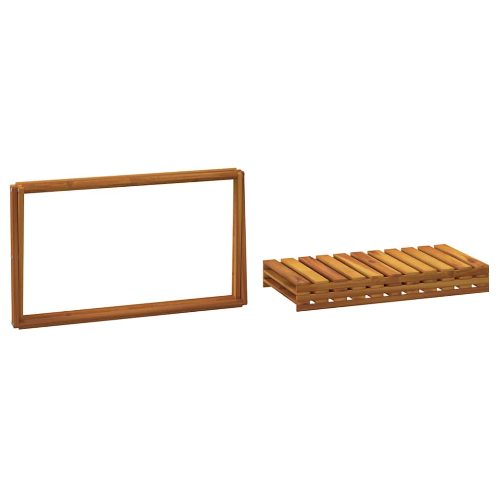 Scaffale Pieghevole 3 Ripiani 70x31x63 cm Legno Massello Acacia