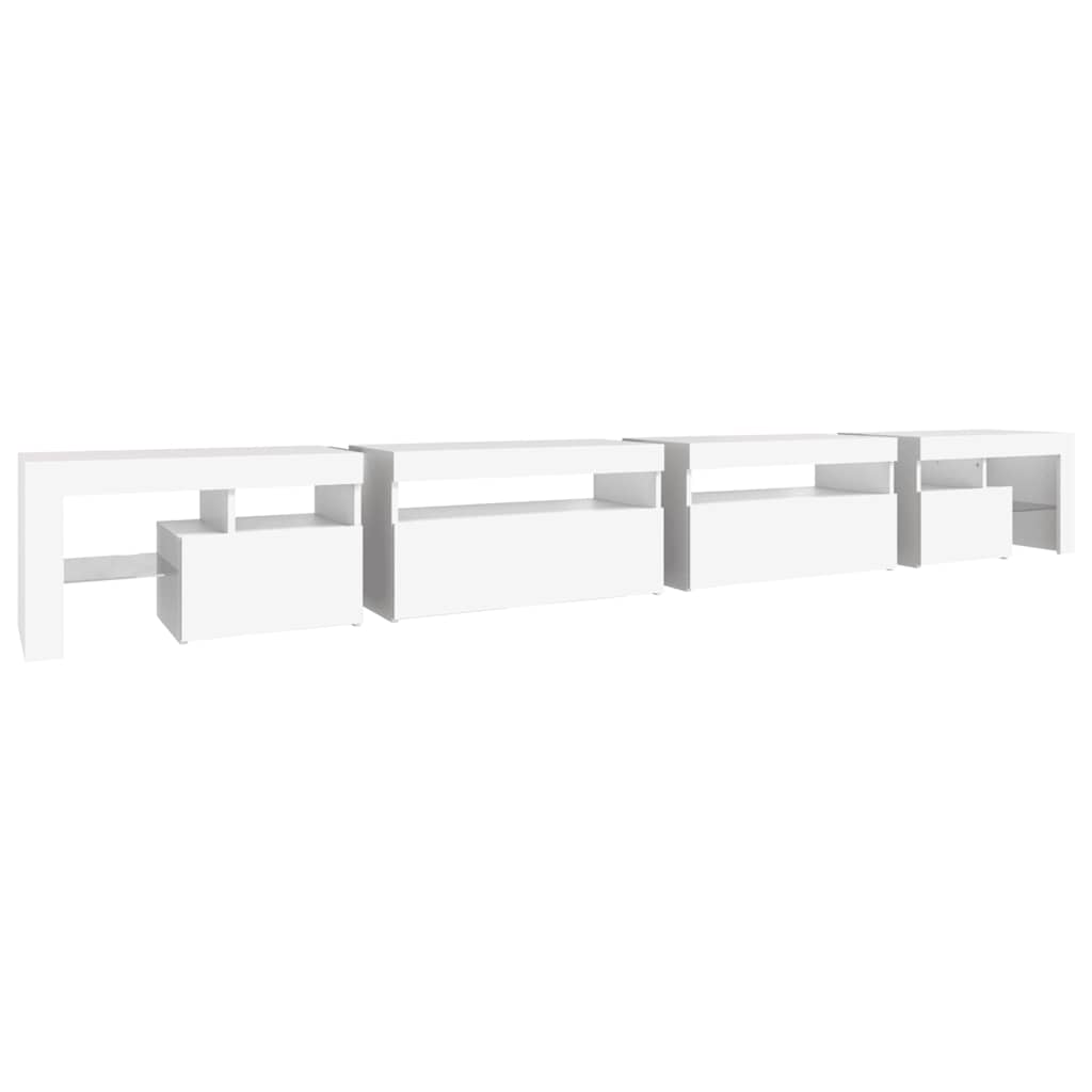 Mobile Porta TV con Luci LED Bianco 290x36,5x40 cm