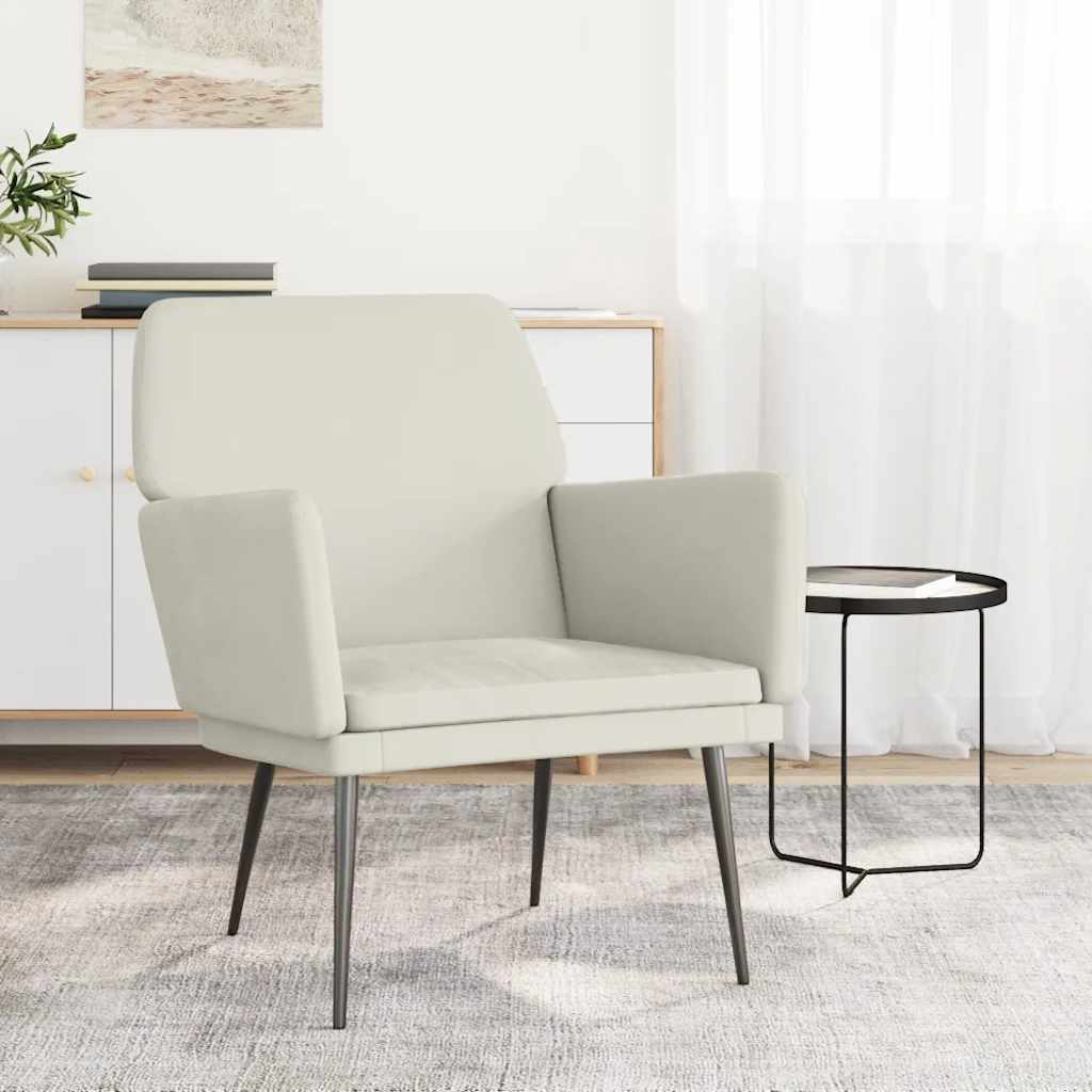 Poltrona Crema 62x79x79 cm Velluto