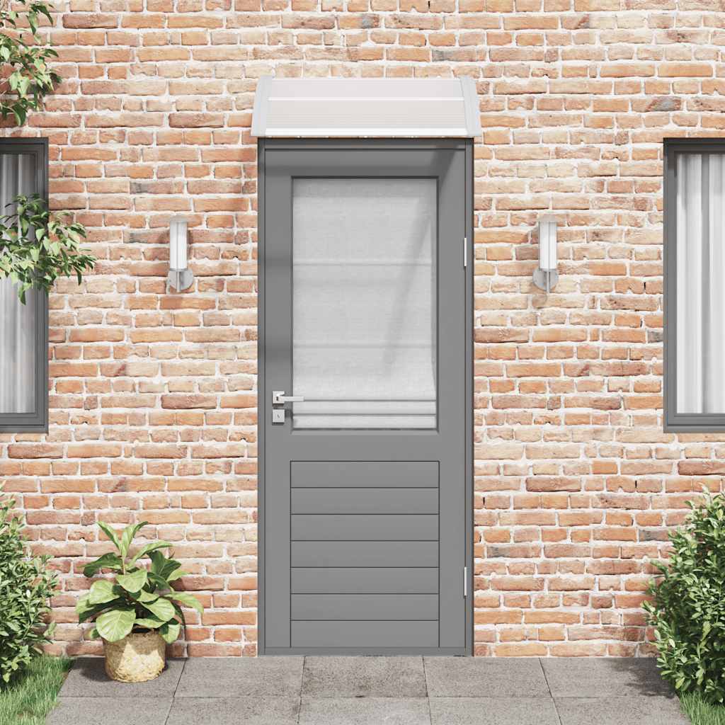 Pensilina per porta grigia e trasparente 80x75 cm in policarbonato