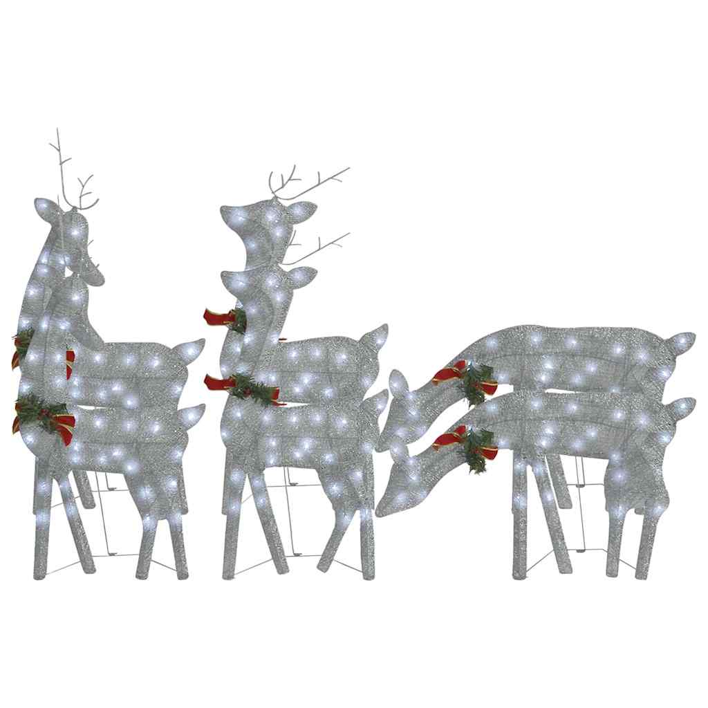 Renne di Natale 6 pz Argento Bianco Freddo in Rete