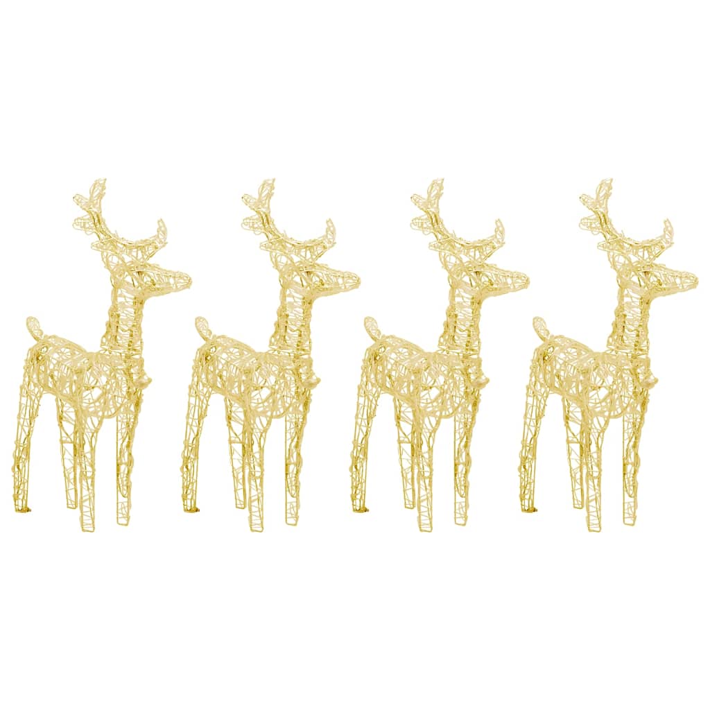 Renne di Natale 4 pz Bianco Caldo 160 LED in Acrilico