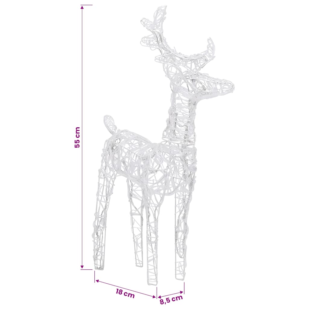 Renne di Natale 4 pz Bianco Caldo 160 LED in Acrilico