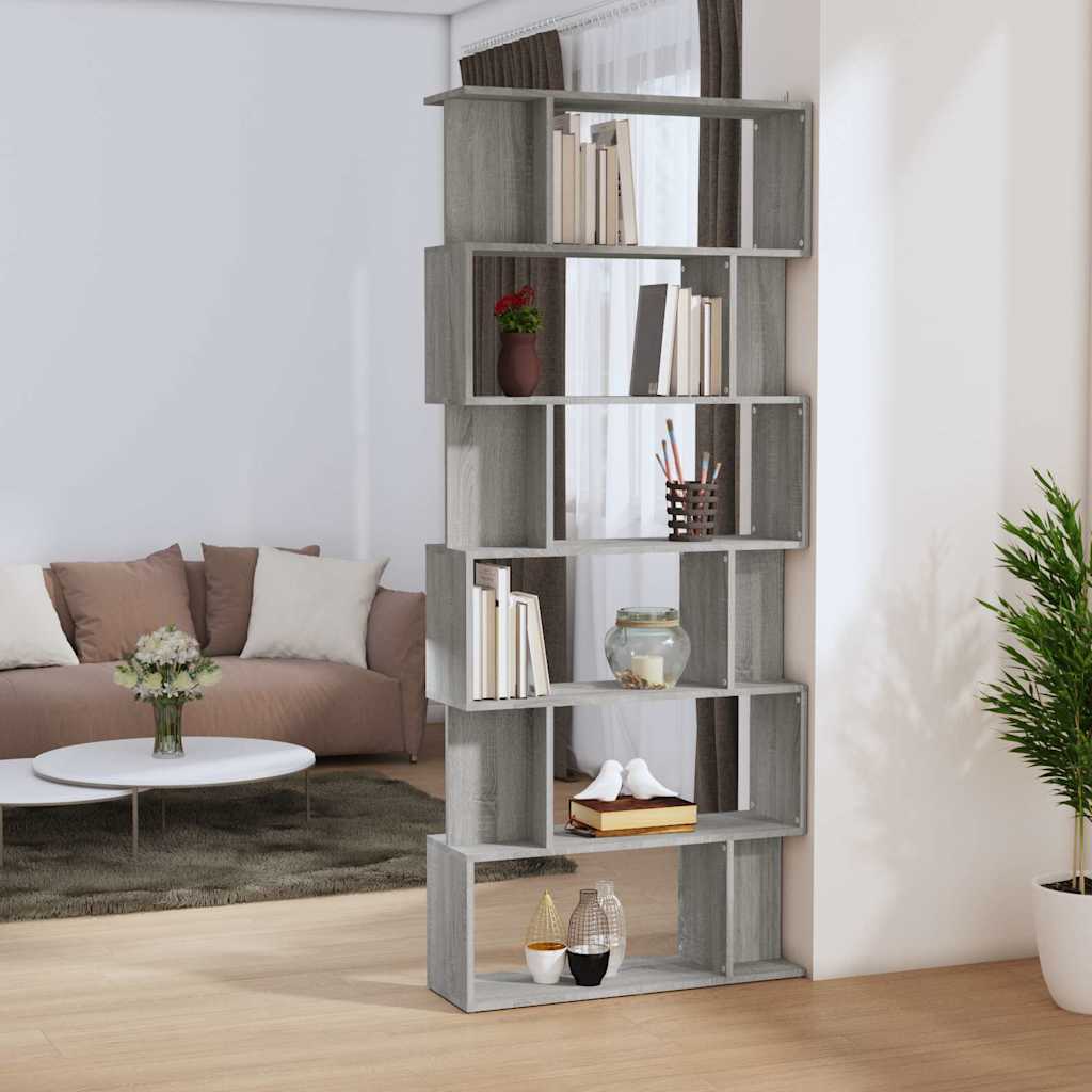 Libreria/Divisorio Grigio Sonoma 80x24x192 cm