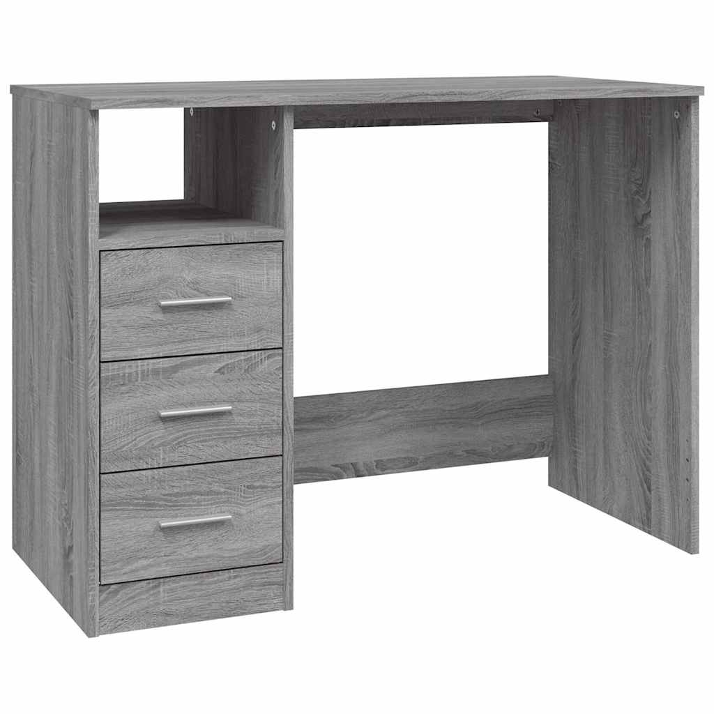 Scrivania Cassetti Grigio Sonoma 102x50x76 cm Legno Ingegnerizzato