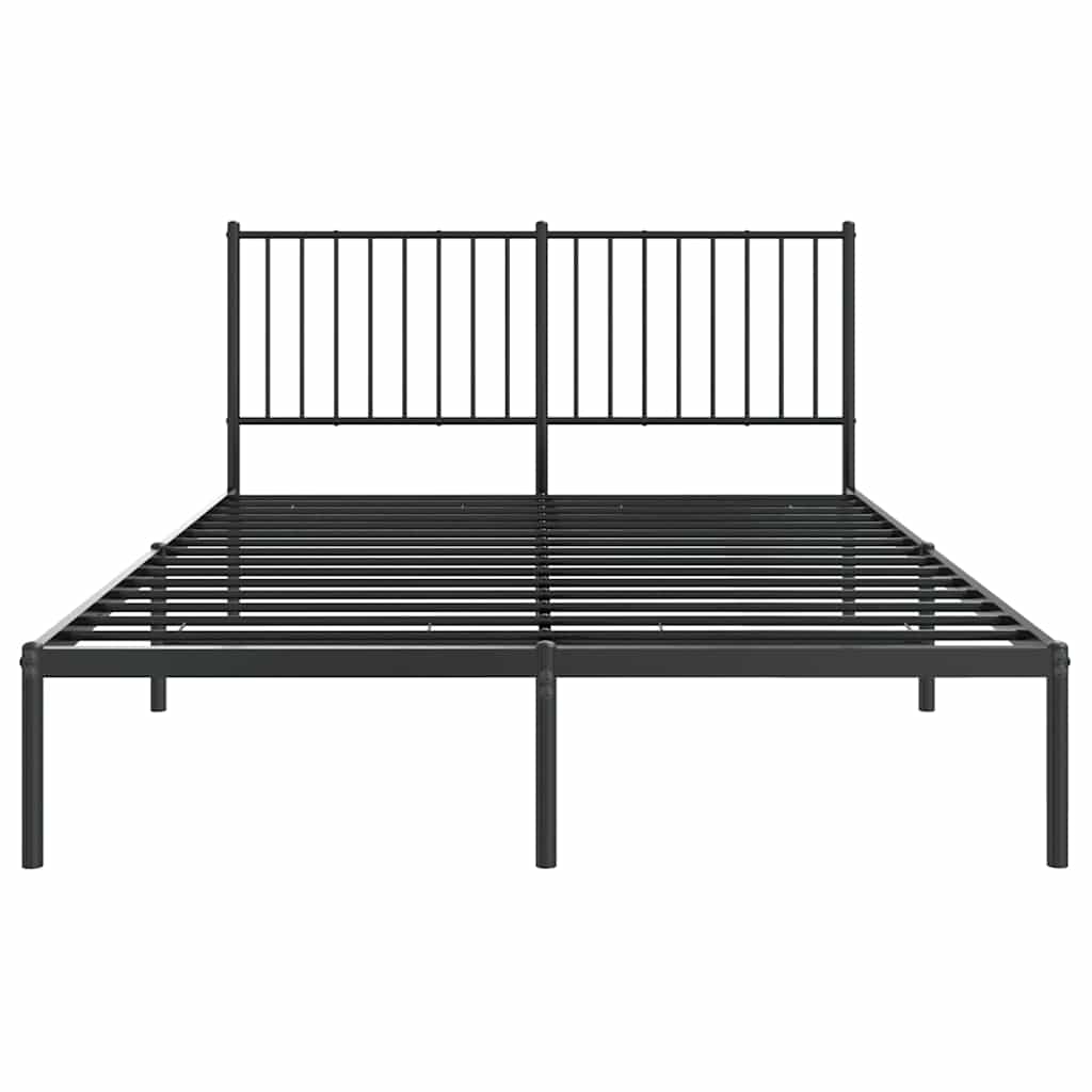 Giroletto con Testiera in Metallo Nero 135x190 cm