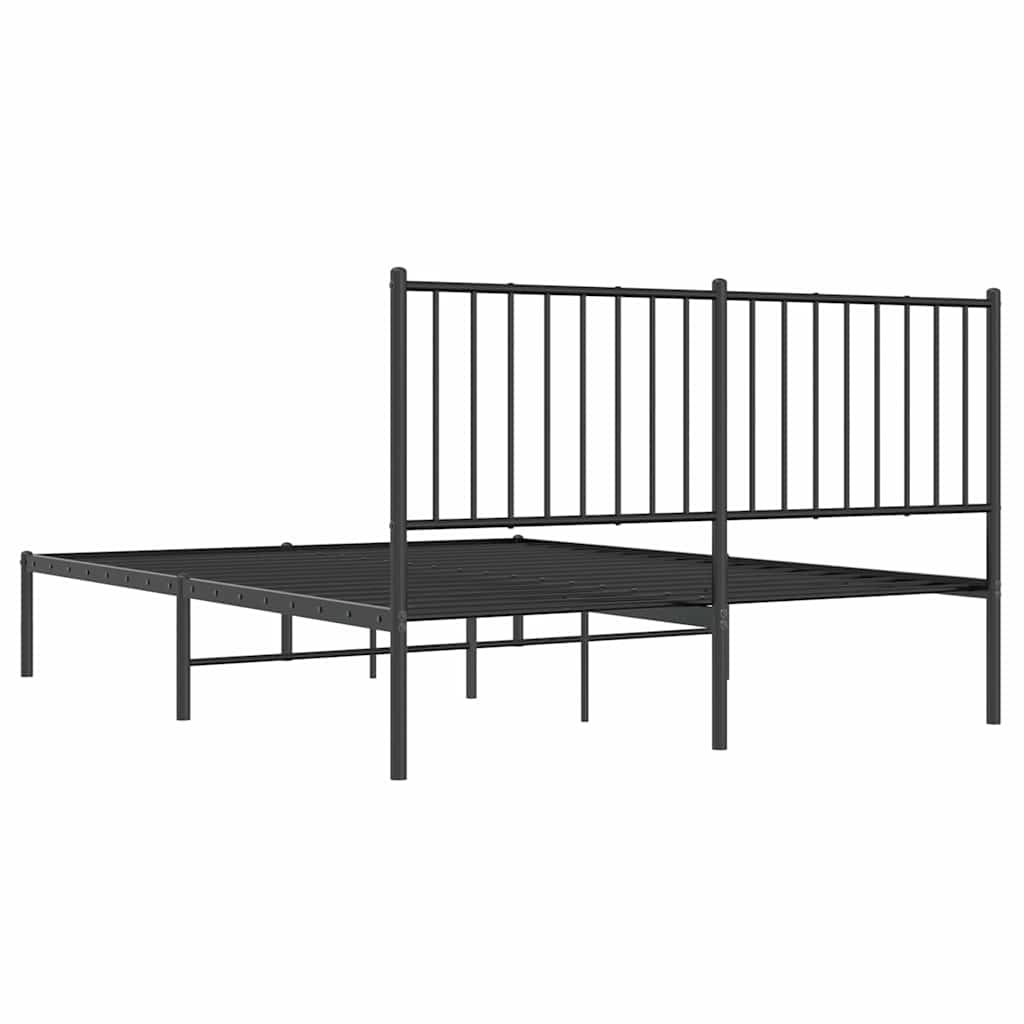Giroletto con Testiera in Metallo Nero 135x190 cm