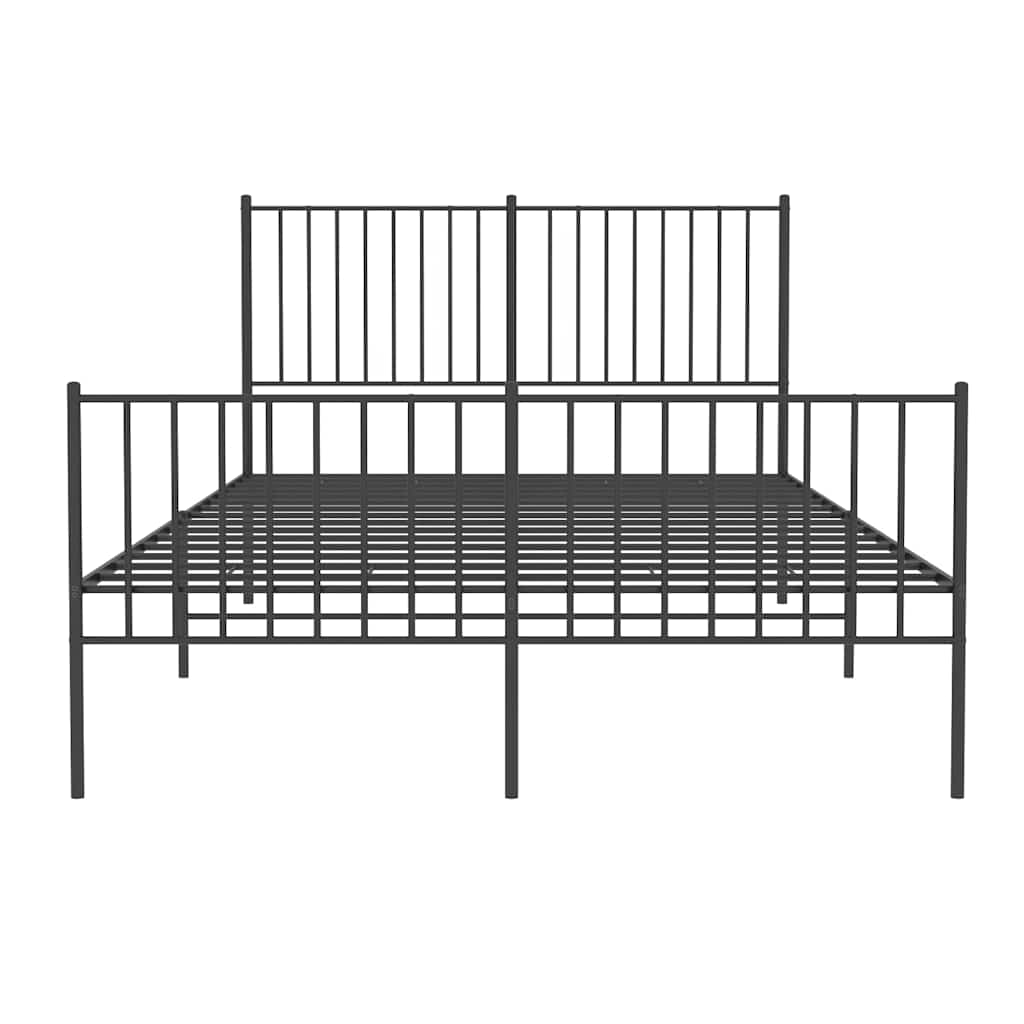 Giroletto con Testiera e Pediera Metallo Nero 135x190 cm