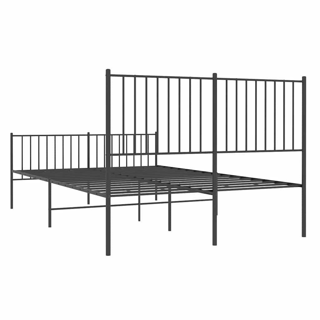 Giroletto con Testiera e Pediera Metallo Nero 135x190 cm