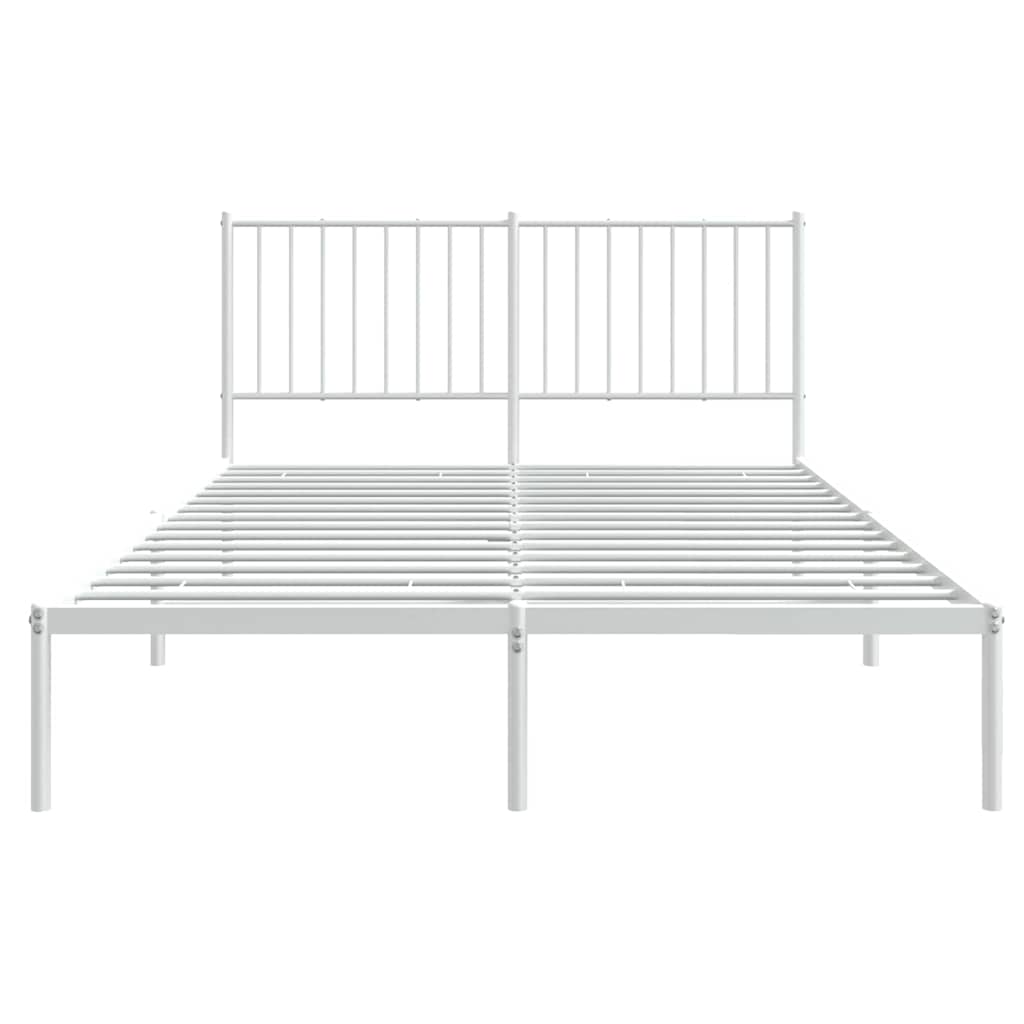 Giroletto con Testiera Metallo Bianco 135x190 cm