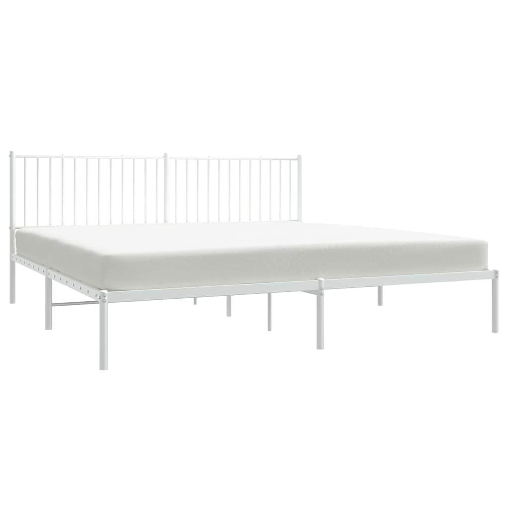 Giroletto con Testiera Metallo Bianco 193x203 cm