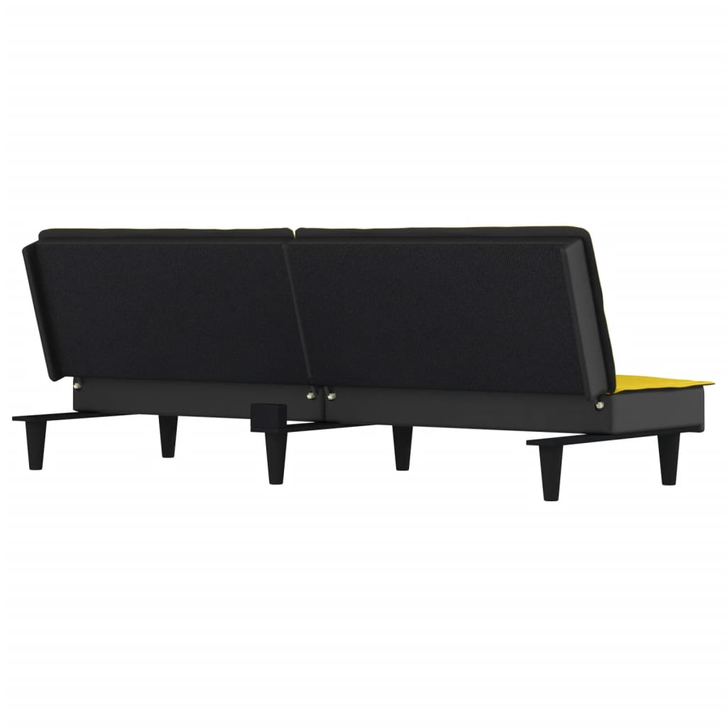 Divano Letto Giallo Chiaro in Tessuto