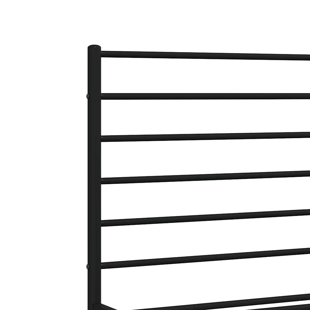 Giroletto con Testiera in Metallo Nero 140x190 cm