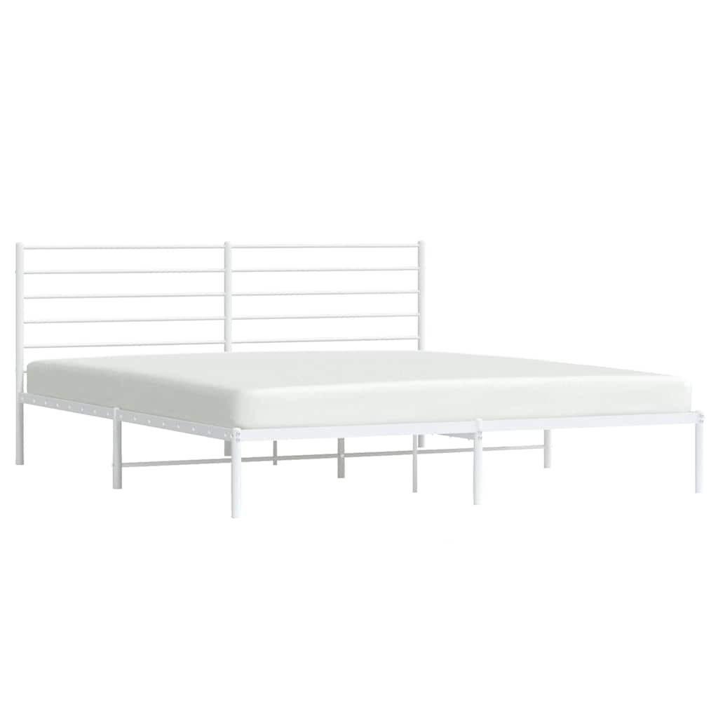 Giroletto con Testiera Metallo Bianco 183x213 cm