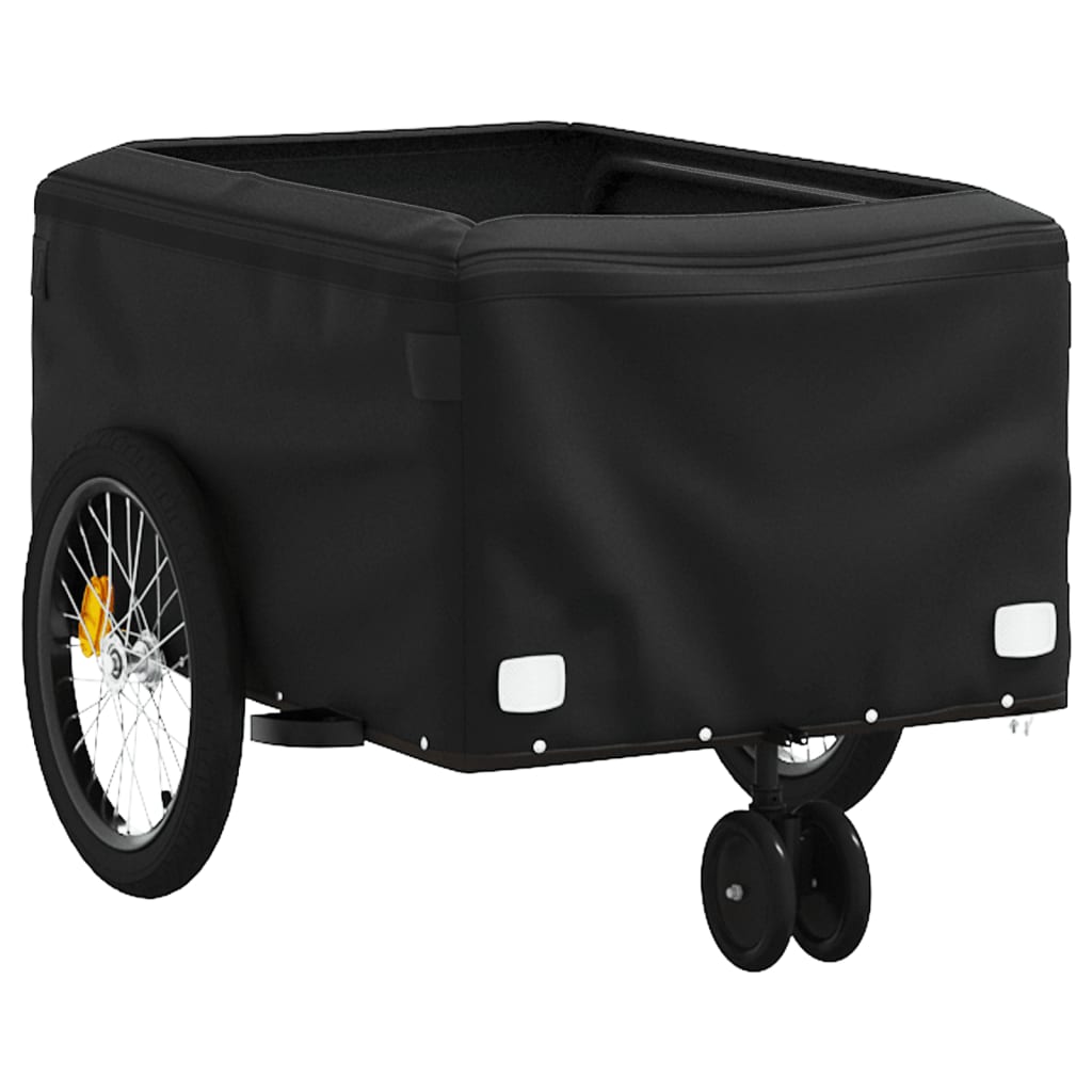 Rimorchio da Bici Nero e Grigio 30 kg in Ferro