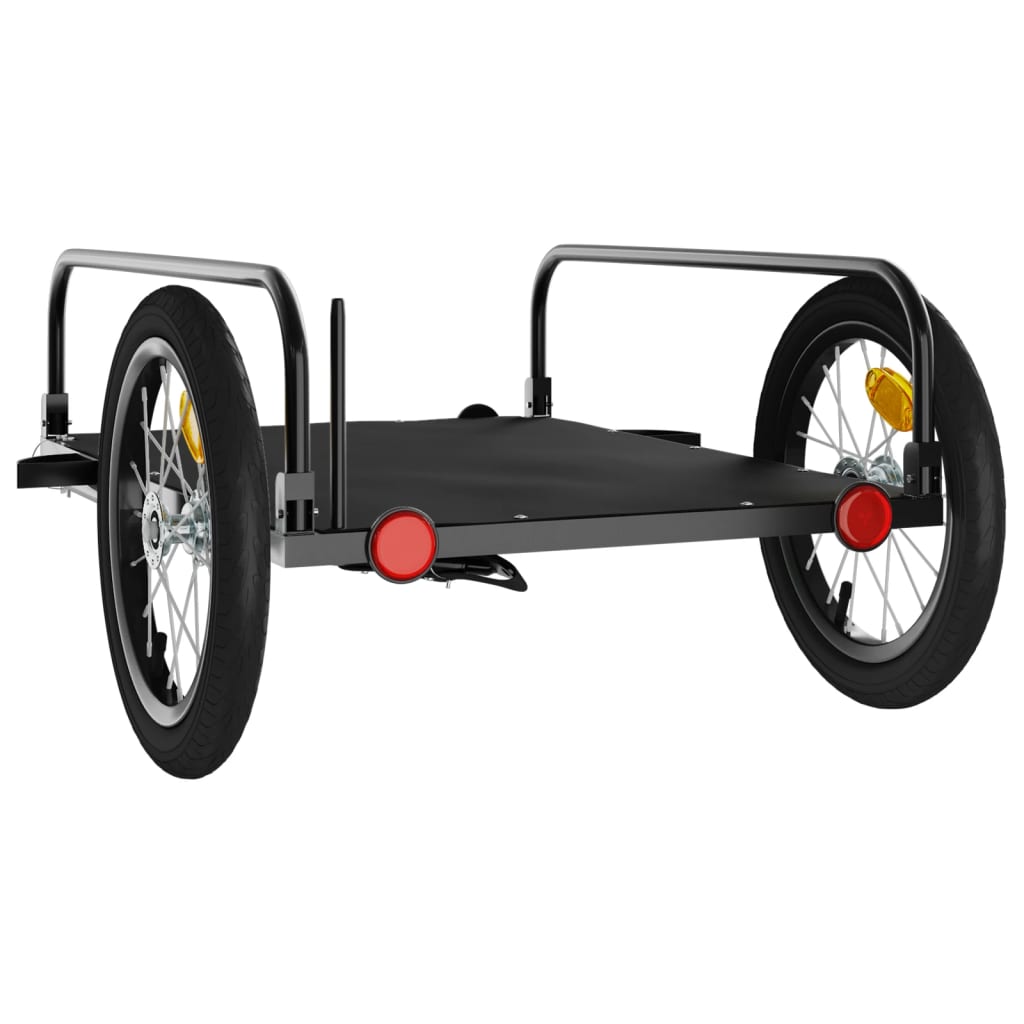 Rimorchio da Bici Nero 126x63x34 cm in Ferro