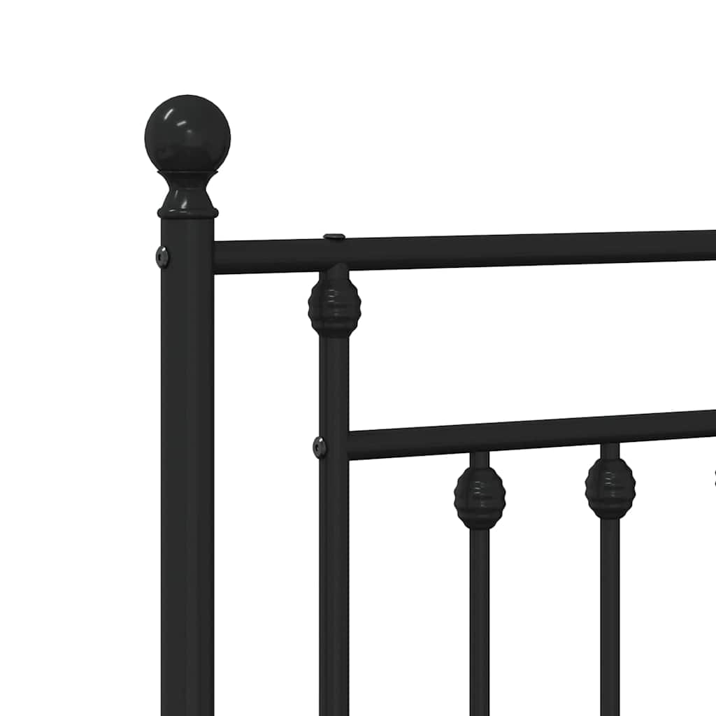 Giroletto con Testiera in Metallo Nero 193x203 cm