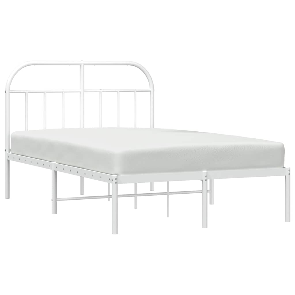 Giroletto con Testiera Metallo Bianco 135x190 cm