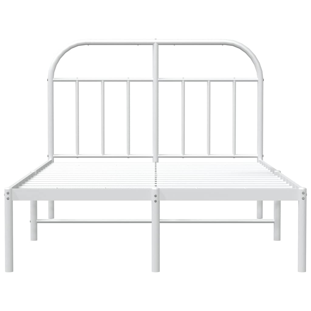 Giroletto con Testiera Metallo Bianco 135x190 cm