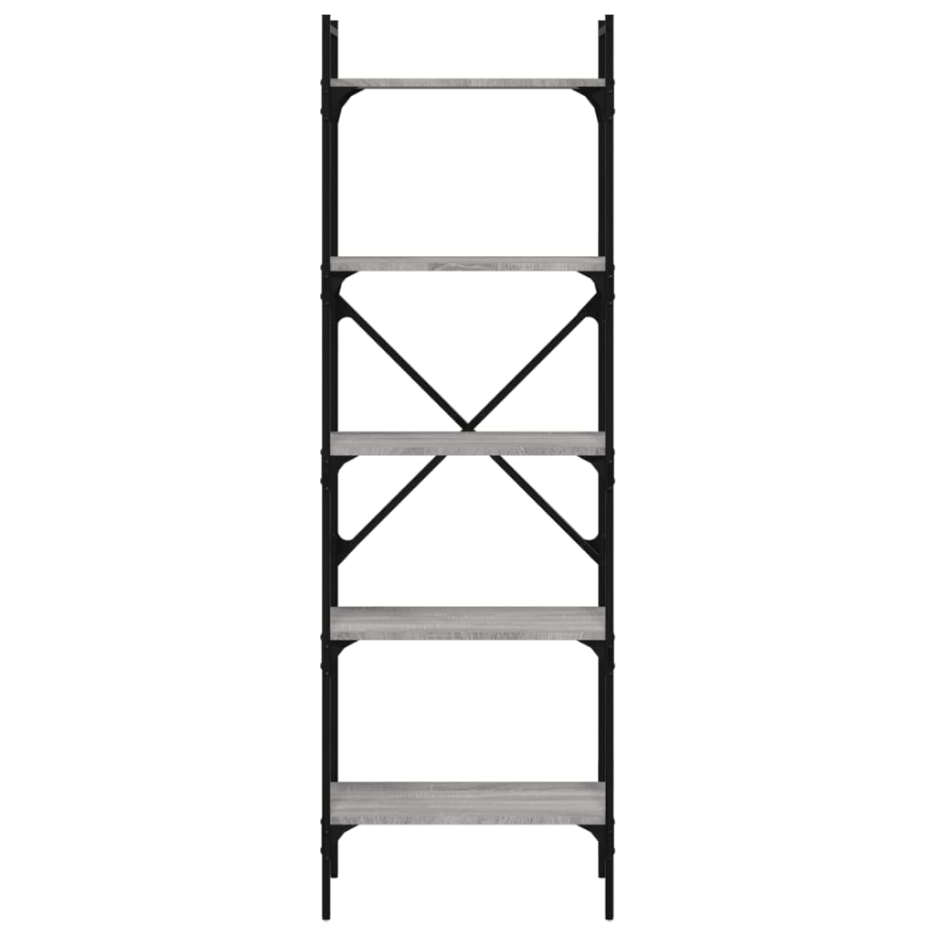 Libreria Grigio Sonoma 5 Ripiani 56x31,5x174 cm Multistrato