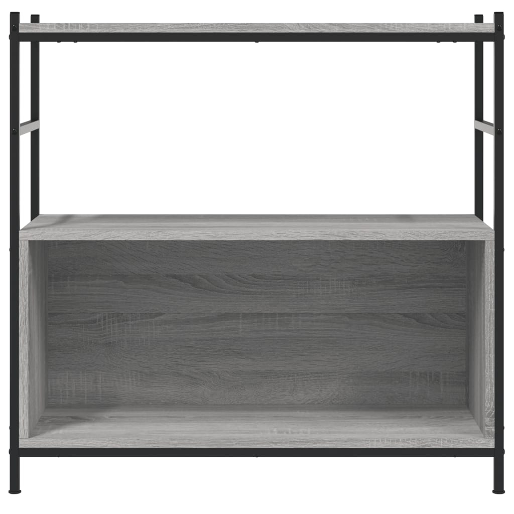 Libreria Grigio Sonoma 80x30x78,5 cm Legno Multistrato e Ferro