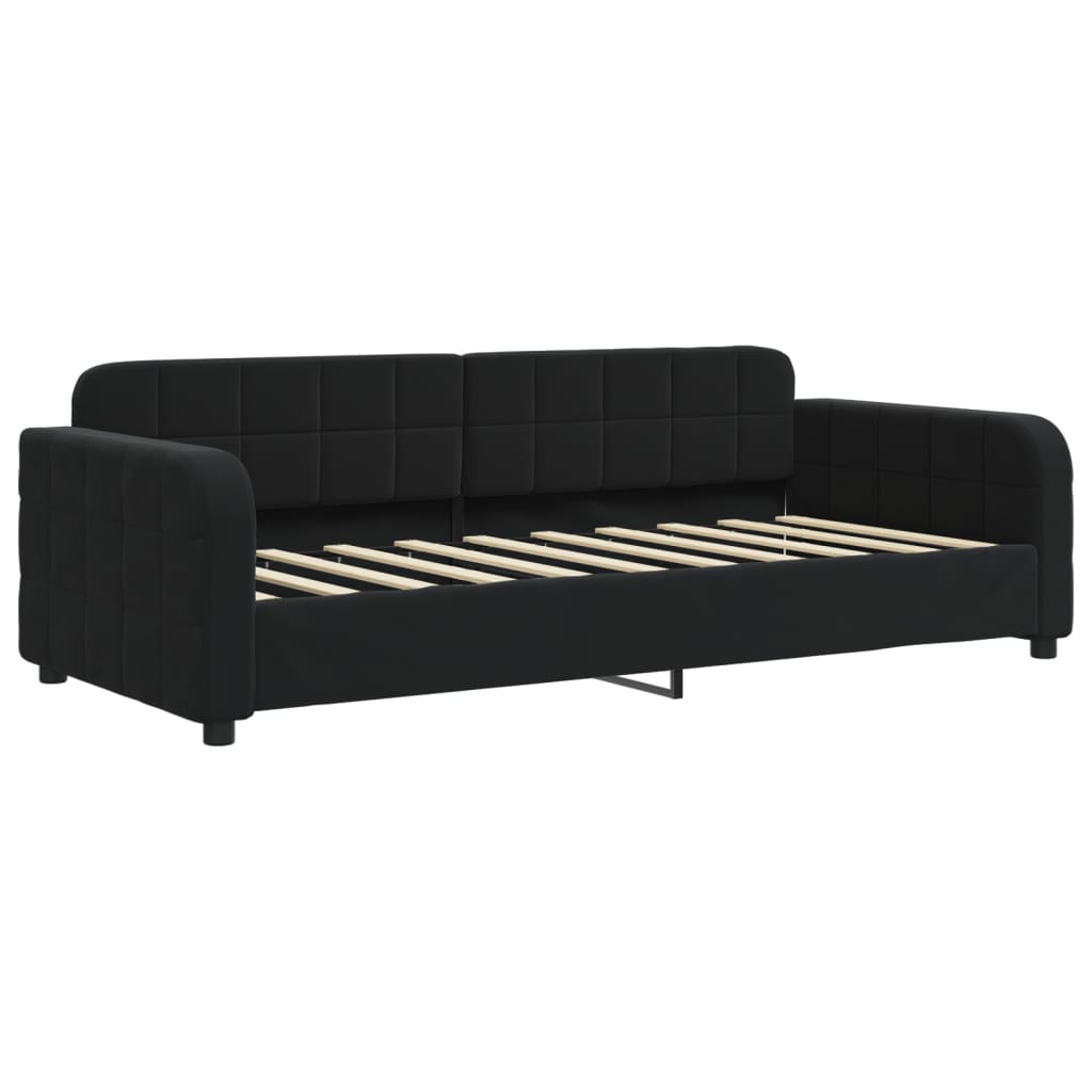 Letto da Giorno Nero 90x190 cm in Velluto
