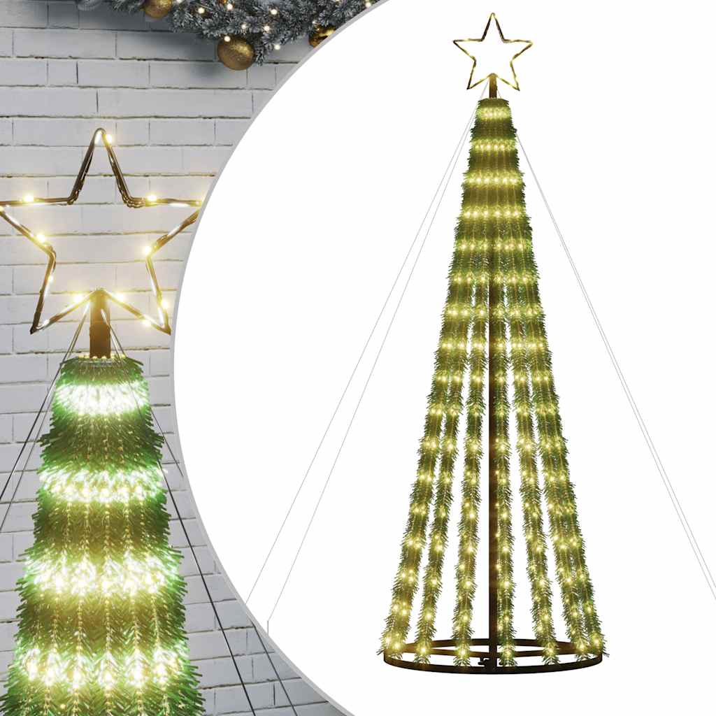 Albero di Natale a LED 275 LED Bianco Caldo 180 cm