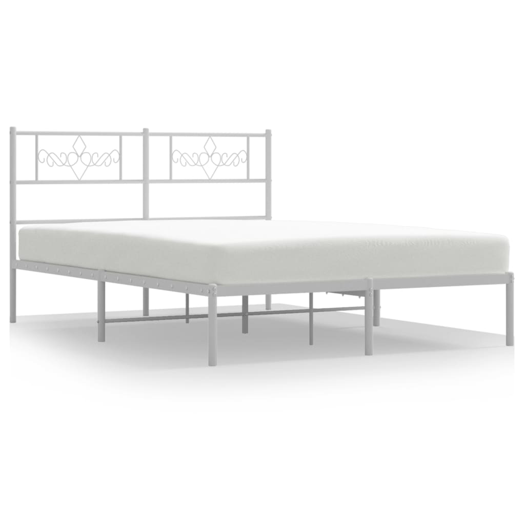 Giroletto con Testiera in Metallo Bianco 120x200 cm