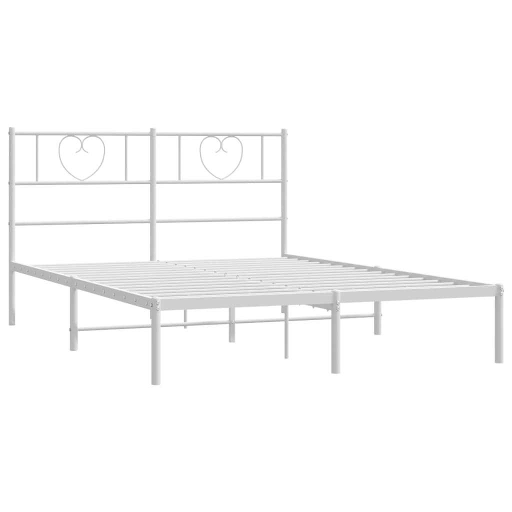 Giroletto con Testiera Metallo Bianco 140x200 cm