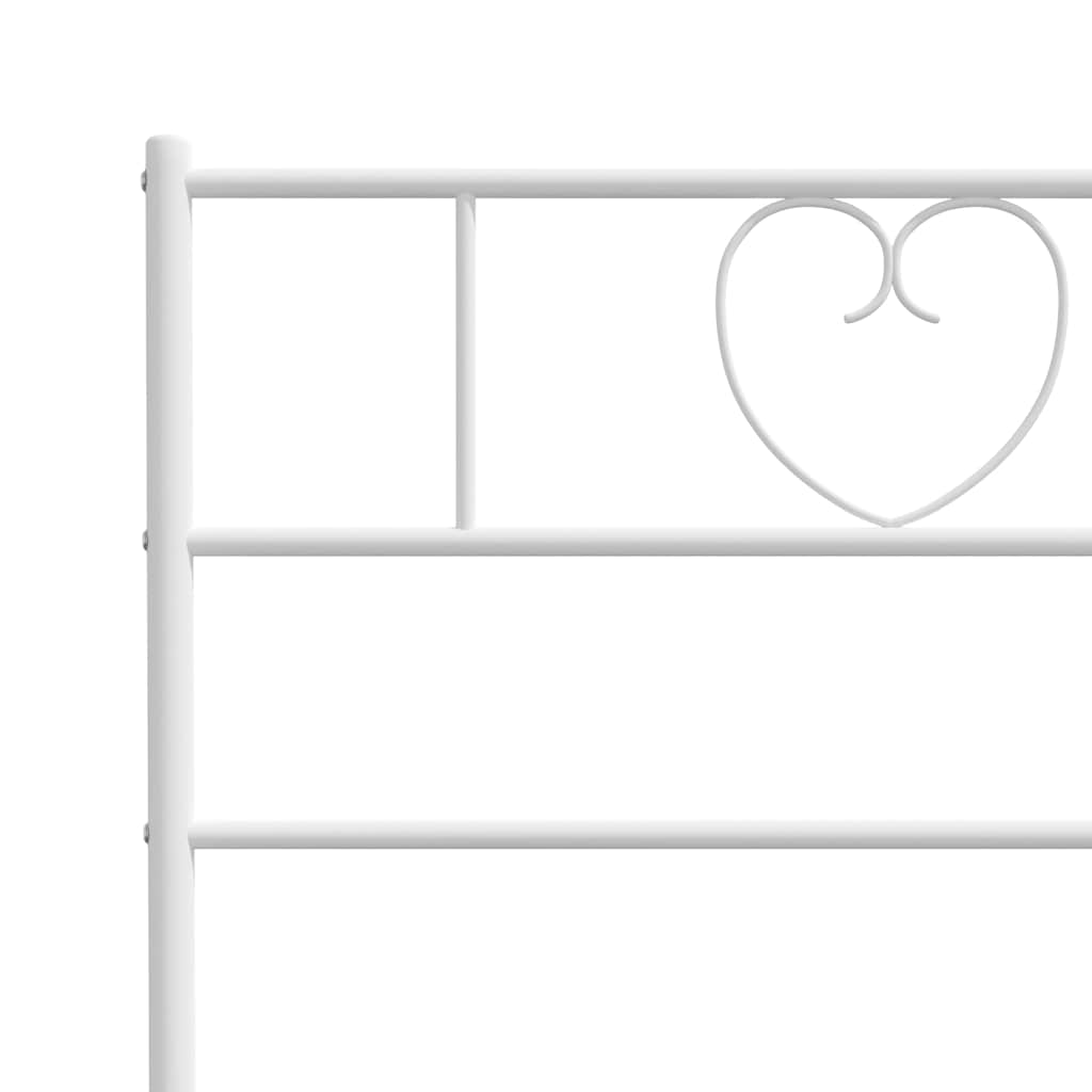 Giroletto con Testiera e Pediera Metallo Bianco 100x200 cm