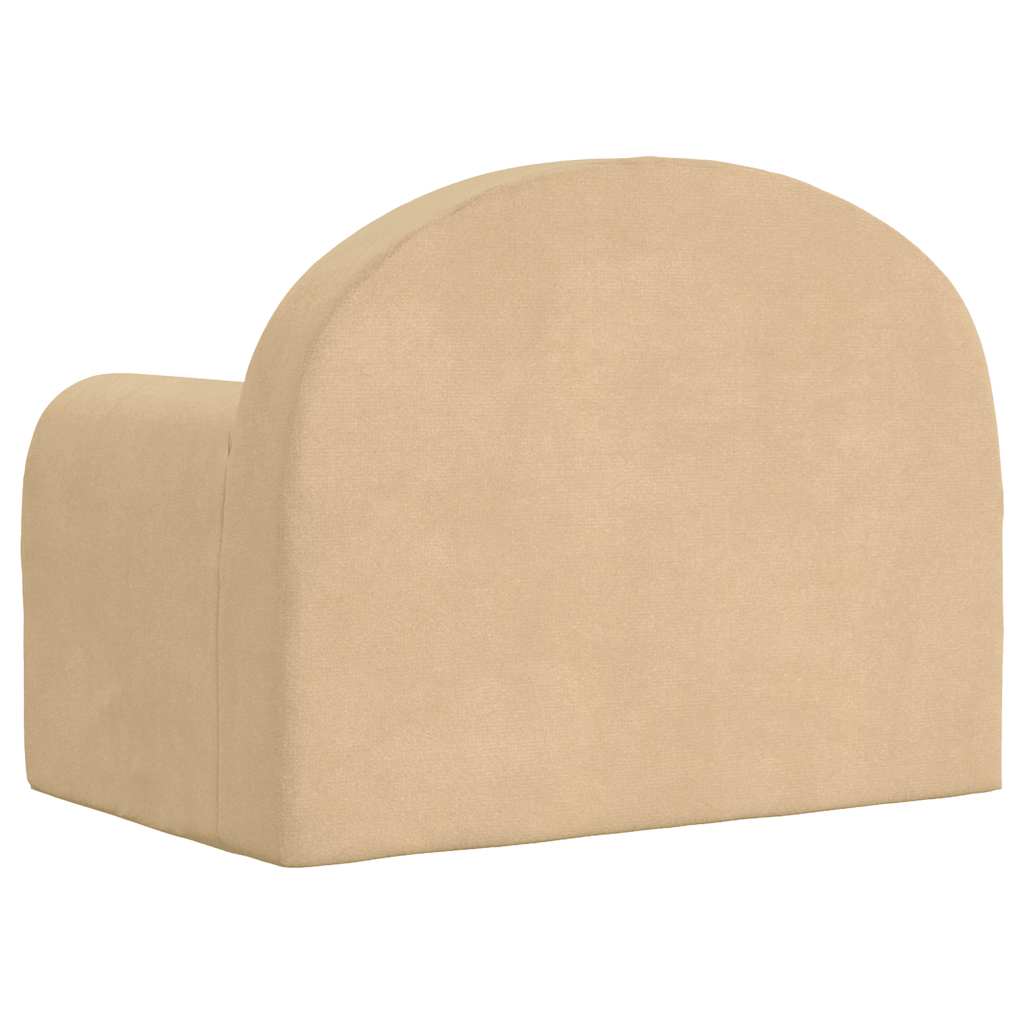 Divano per Bambini Crema in Morbido Peluche