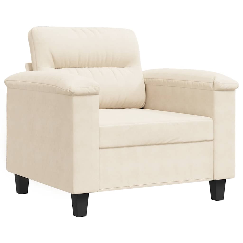 Poltrona Beige 60 cm in Tessuto di Microfibra