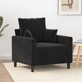 Poltrona Nero 60 cm Velluto