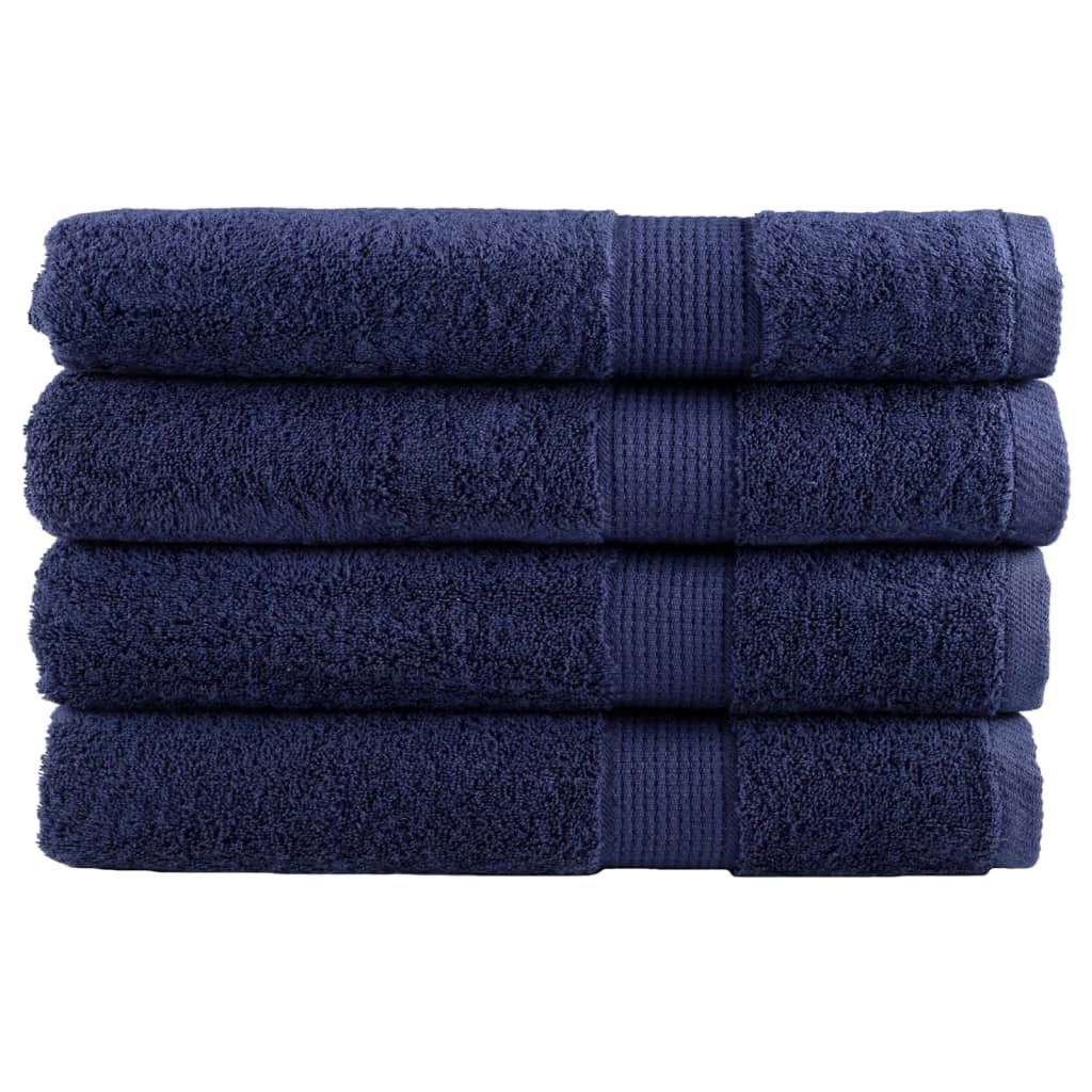 Asciugamani da sauna premium SOLUND 4 pezzi blu navy 80x200 cm 600 g/m²