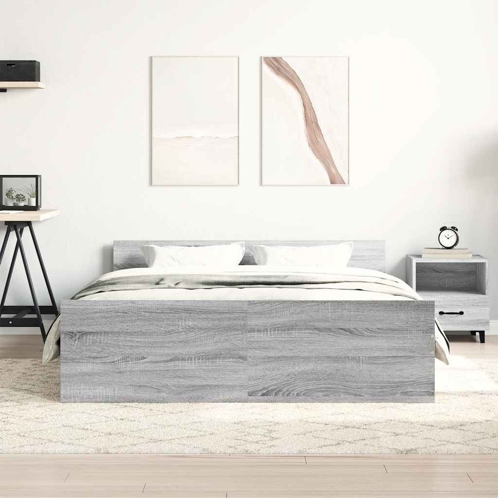 Giroletto con Testiera e Pediera Grigio Sonoma 120x200 cm