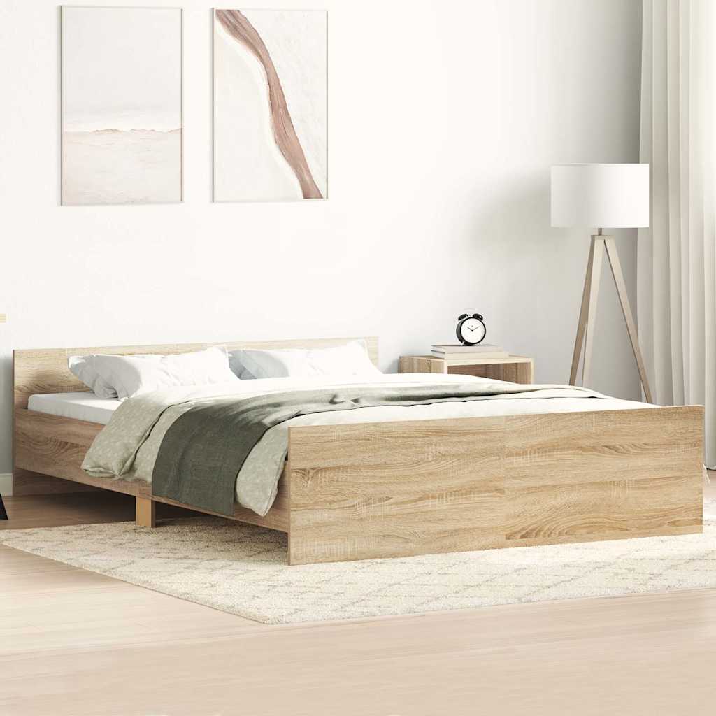 Giroletto con Testiera e Pediera Rovere Sonoma 140x190 cm